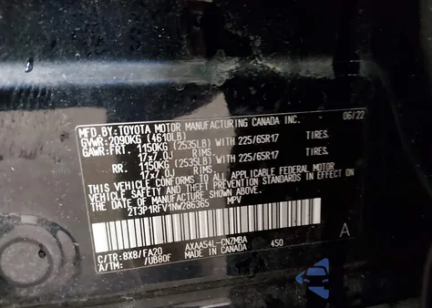 2022 Toyota Rav4 Xle z USA, uszkodzony, nr VIN 2T3P1RFV1NW286365